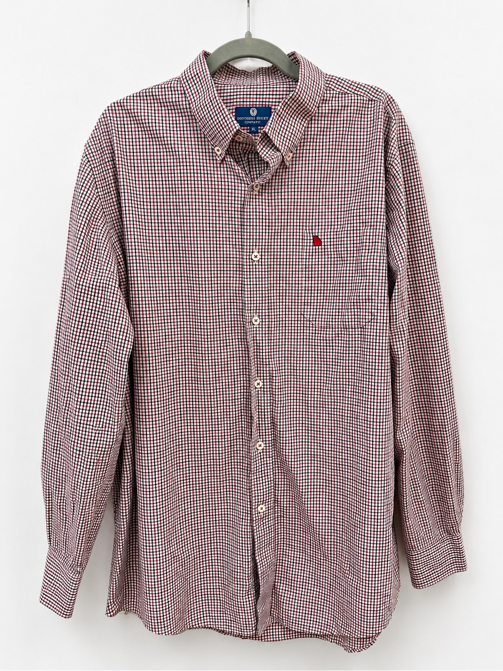State Traditions XL Red Black Gingham Button Down UGA Game Day